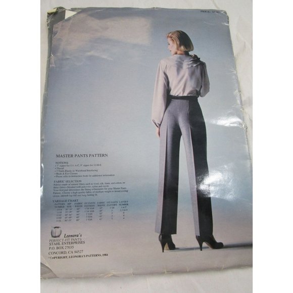Leonora's Perfect Fit Pant Illustrated Instructions 111C For Hips 40 to 44 Uncut - Picture 2 of 16